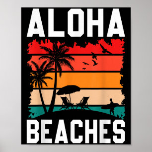 Aloha Beaches Retro Beach Urlaub Sommerangebot Wo Poster