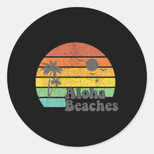 Aloha Beaches Retro Beach Urlaub Sommerangebot Wo Runder Aufkleber
