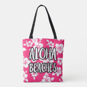 Aloha Beaches Rosa Hibiskus Tasche (Rückseite)