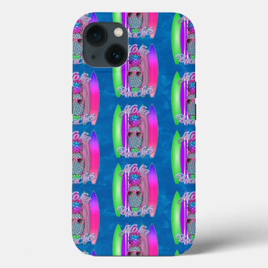 Aloha Beaches Summer Surfing Pineapple Case-Mate iPhone Hülle (Rückseite)