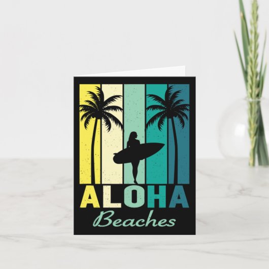 Aloha Beaches Surfer Girl Hawaii Vintag Hawaii Karte (Vorderseite)