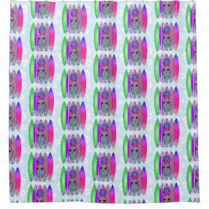 Aloha Beaches Tropical Surf Ananas Duschvorhang