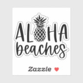 Aloha Beaches Tropischer Ananas Aufkleber (Blatt)