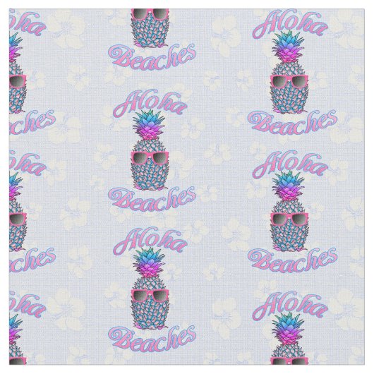 Aloha Beaches Tropischer Ananas Stoff (Nahaufnahme)