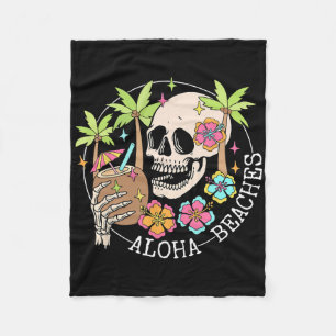Aloha Beachs Skeleton Sommerurlaub Hawaii Familien Fleecedecke