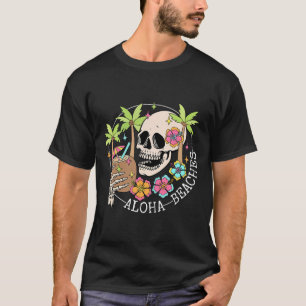 Aloha Beachs Skeleton Sommerurlaub Hawaii Familien T-Shirt