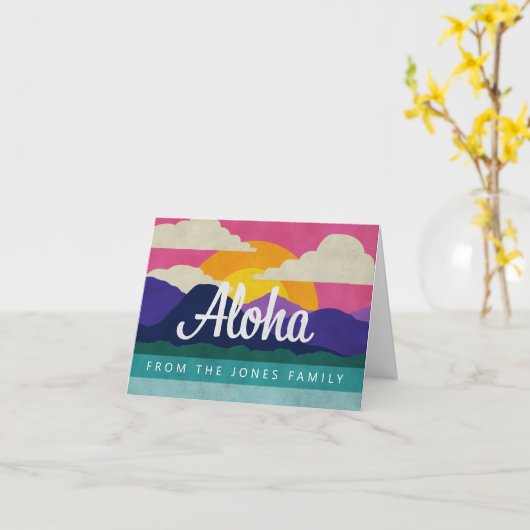 Aloha - Benutzerdefinierte Note Card Karte (Gelbe Blume)