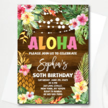 Aloha Birthday Einladung Vorlage Hawaiian Birthd