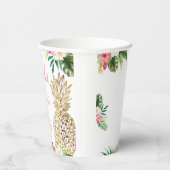 Aloha Birthday Luau Hawaiian Gold Ananas Pappbecher (Rechts)