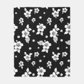 Aloha Black Classic Hawaiian Seamless Pattern Fleecedecke (Vorderseite)