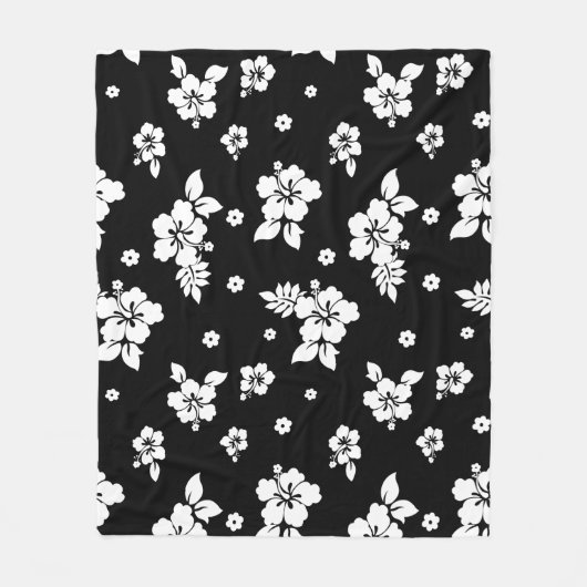 Aloha Black Classic Hawaiian Seamless Pattern Fleecedecke (Vorderseite)
