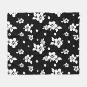 Aloha Black Classic Hawaiian Seamless Pattern Fleecedecke (Vorderseite (Horizontal))