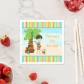 Aloha Black Hair Boy Party Serviette (Beispiel)