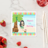 Aloha Black Hair Girl Party Serviette (Beispiel)