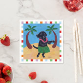 Aloha Black Lab Painting Serviette (Beispiel)