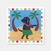 Aloha Black Lab Painting Serviette (Vorderseite)