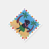 Aloha Black Lab Painting Serviette (Ecke)