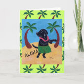 Aloha Black Labrador Karte (Vorderseite)