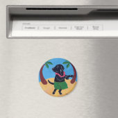 Aloha Black Labrador Magnet (In Situ (Geschirrspüler))