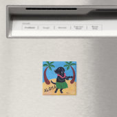 Aloha Black Labrador Magnet (In Situ (Geschirrspüler))