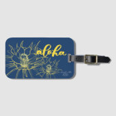 Aloha blaue gelbe Säulenkaktus-Gepäckanhänger Gepäckanhänger (Vorderseite (Horizontal))