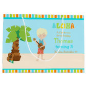 Aloha Blonde Boy Danke Große Geschenktüte (Rückseite)