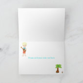 Aloha Blonde Hair Boy Birthday Karte (Innenseite)