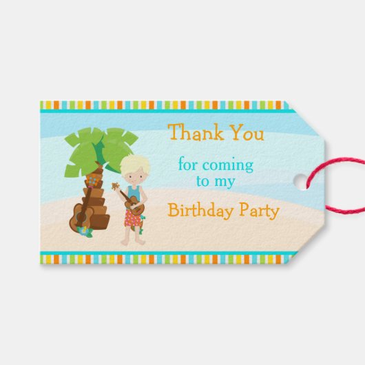 Aloha Blonde Hair Boy Geschenkanhänger (Vorderseite (Horizontal))