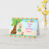 Aloha Blonde Hair Girl Karte (Gelbe Blume)