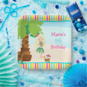 Aloha Blonde Hair Girl Party Pappteller (Party)