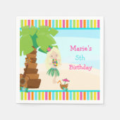 Aloha Blonde Hair Girl Party Serviette (Vorderseite)