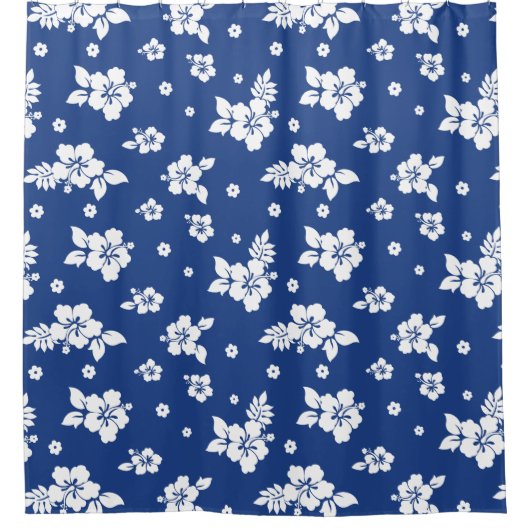 Aloha Blue Classic Hawaiian Seamless Pattern Duschvorhang (Vorderseite)