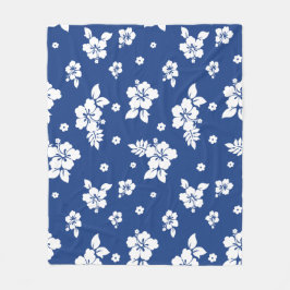 Aloha Blue Classic Hawaiian Seamless Pattern Fleecedecke