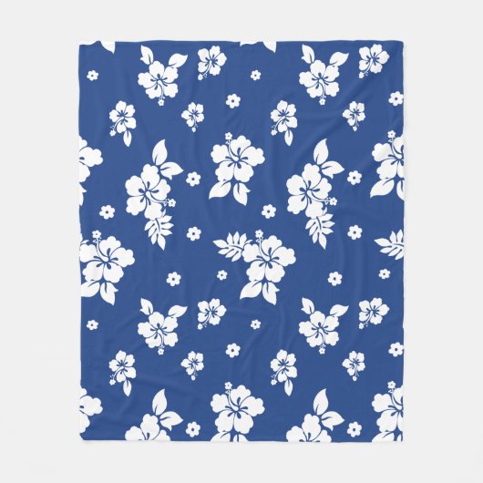 Aloha Blue Classic Hawaiian Seamless Pattern Fleecedecke (Vorderseite)