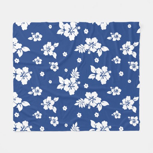 Aloha Blue Classic Hawaiian Seamless Pattern Fleecedecke (Vorderseite (Horizontal))