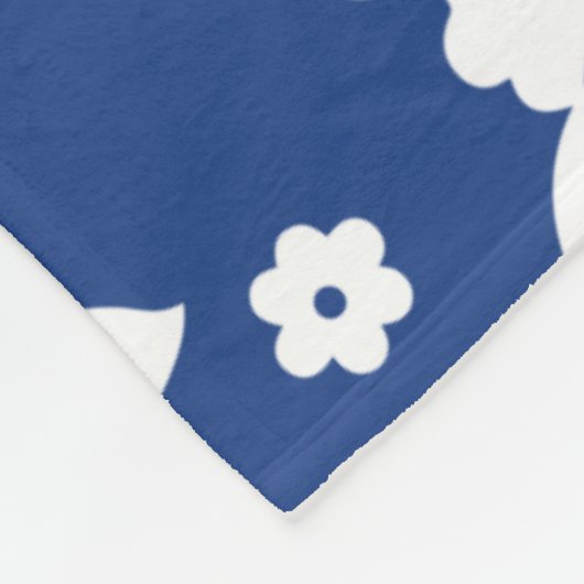 Aloha Blue Classic Hawaiian Seamless Pattern Fleecedecke (Ecke)