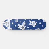 Aloha Blue Classic Hawaiian Seamless Pattern Skateboard (Horizontal)
