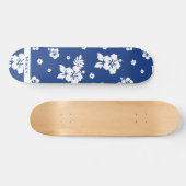 Aloha Blue Classic Hawaiian Seamless Pattern Skateboard (Horizontal)