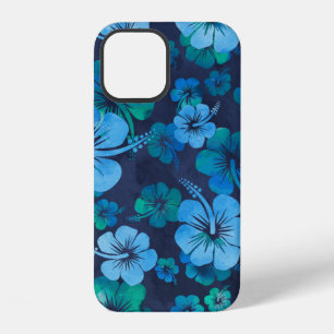 Aloha Blue Hawaiian Hibiskus Floral Print iPhone 12 Hülle