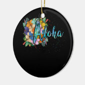 Aloha Blume Hawaiian Hawaii Beach Luau Party Keramik Ornament (Links)
