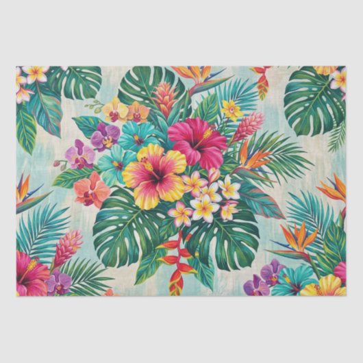 Aloha Blütenflor Tropical Seidenpapier (Vorderseite)