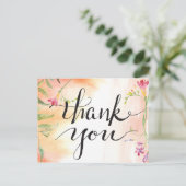 Aloha Boho Wedding Freesia Danke Postkarte (Stehend Vorderseite)