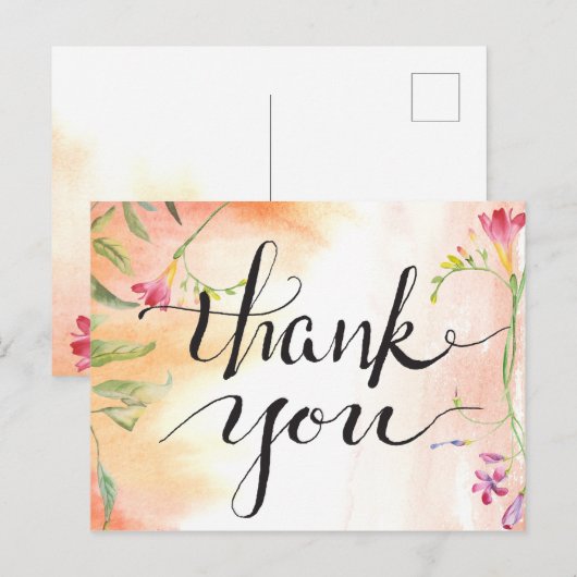 Aloha Boho Wedding Freesia Danke Postkarte (Vorne/Hinten)