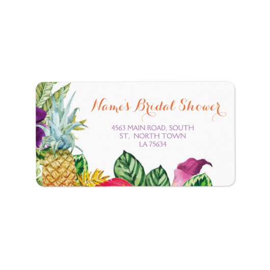 Aloha Brautparty Address Labels Luau Stickers Adressaufkleber (Vorne)