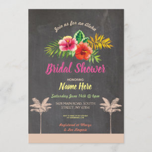 Aloha Brautparty Tropical Chalk Vintag Einladung