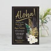 Aloha Bridal Dusche Einladung, Imitate Gold Einladung (Stehend Vorderseite)