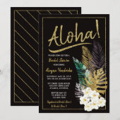 Aloha Bridal Dusche Einladung, Imitate Gold Einladung (Vorne/Hinten)