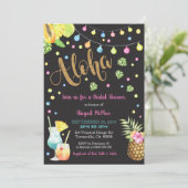 Aloha Bridal Shower Invitation, Hawaiian Luau Einladung (Stehend Vorderseite)