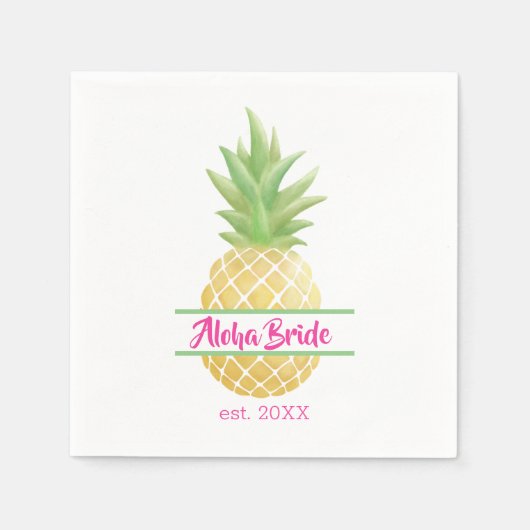 Aloha Bride Pineaple-Brautparty Serviette (Vorderseite)