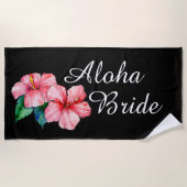 Aloha Bride Pink Tropical Floral Strandtuch (Vorderseite)